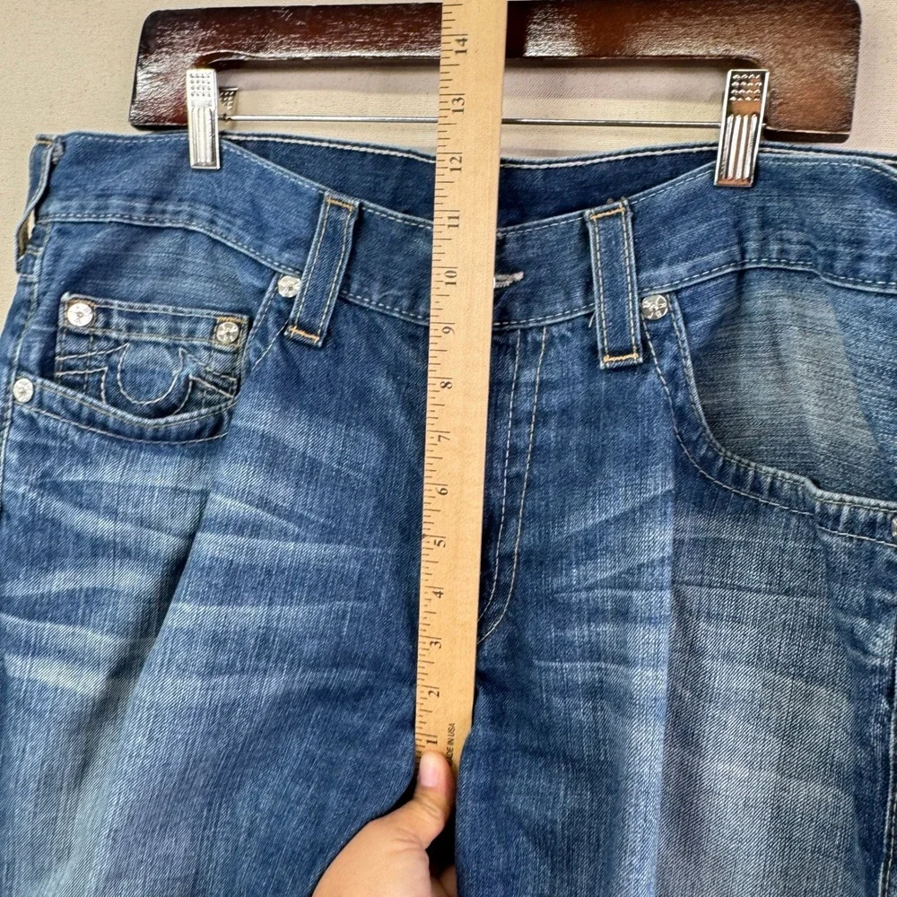 True Religion Straight Leg Jeans‎ 38X29 Blue Denim Y2K Streetwear McBling
